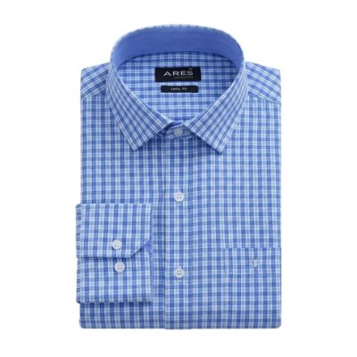 Ares ing karcsúsított (semi fit) kék-fehér kockás bambusz