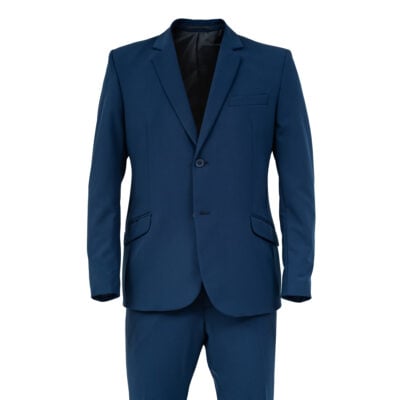 Ballagó középkék, karcsúsított öltöny elasztikus szövetből 1751