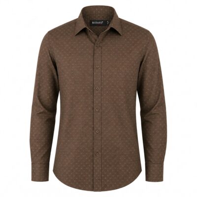 Bissaro ing karcsúsított (slim fit) barna, mintás