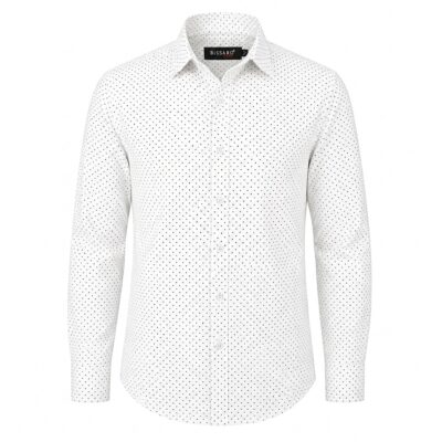 Bissaro ing karcsúsított (slim fit) fehér, pöttyös