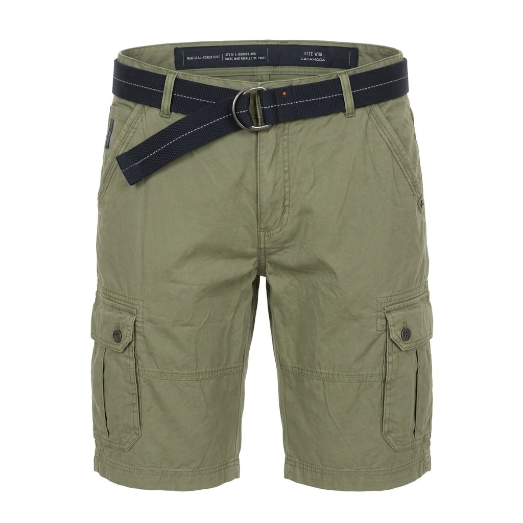 Casa Moda bermuda normál (regular fit) zöld öves
