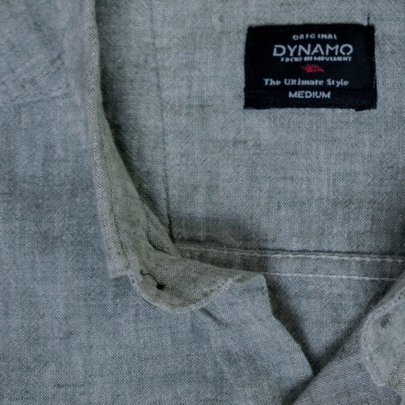 Dynamo khaki karcsúsított len ing
