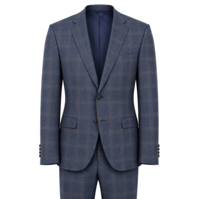 Felippe öltöny karcsúsított (slim fit) kék, drapp kockás