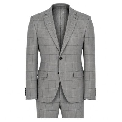 Felippe öltöny karcsúsított (slim fit) szürke, kék-fehér nagy kockás