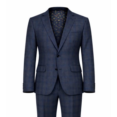 Felippe slim fit kék kockás öltöny Porto