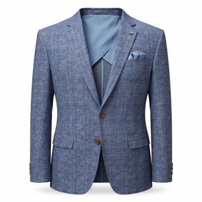 J Parker zakó normál (regular fit) kék kockás, printelt félig bélelt