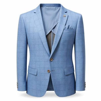 J Parker zakó karcsúsított (slim fit) világoskék kockás félig bélelt