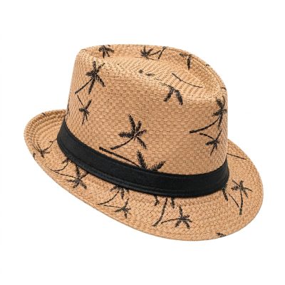 kalap normál (regular fit) mogyoró, pálmafás