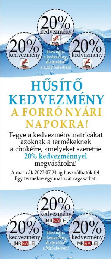 20 százalék matrica kedvezmény 3 dd termekből