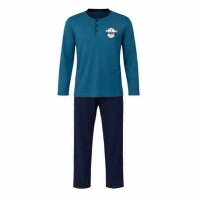 Akasya pizsama normál (regular fit) türkizkék felső, sötétkék alsó