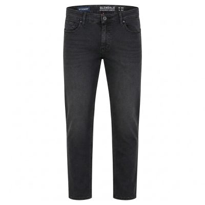 Stooker farmer karcsúsított (slim fit) koptatott fekete slim straight