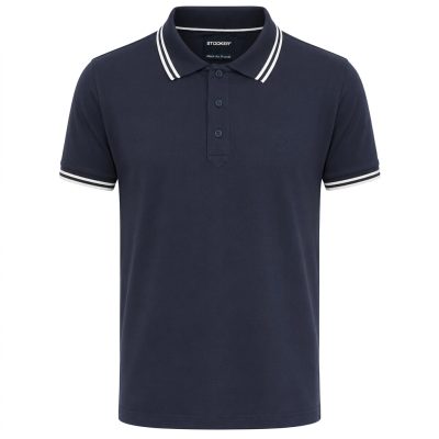 Stooker galléros póló normál (regular fit) sötétkék