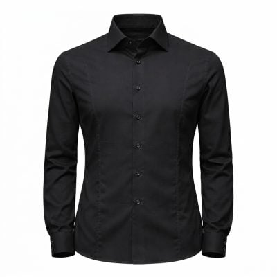 Venti ing erőteljesen karcsúsított (body fit) fekete elválasztó varrással, vasaláskönnyített