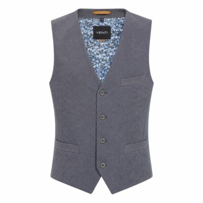 Venti mellény enyhén karcsúsított (modern fit) kék stretch