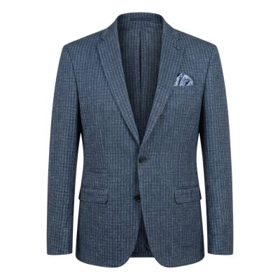 Venti zakó enyhén karcsúsított (modern fit) kék kockás